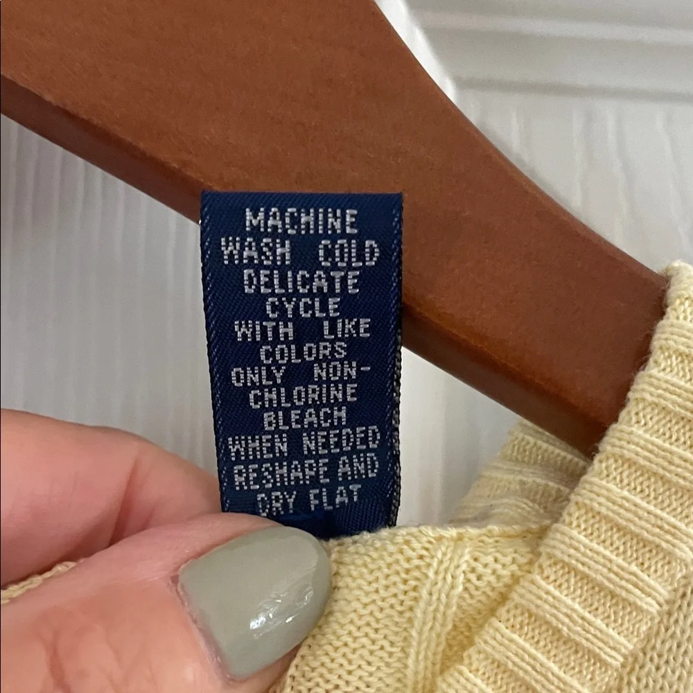 Karen Scott Light Yellow Cable Knit Sweater Top - Picture 4 of 6